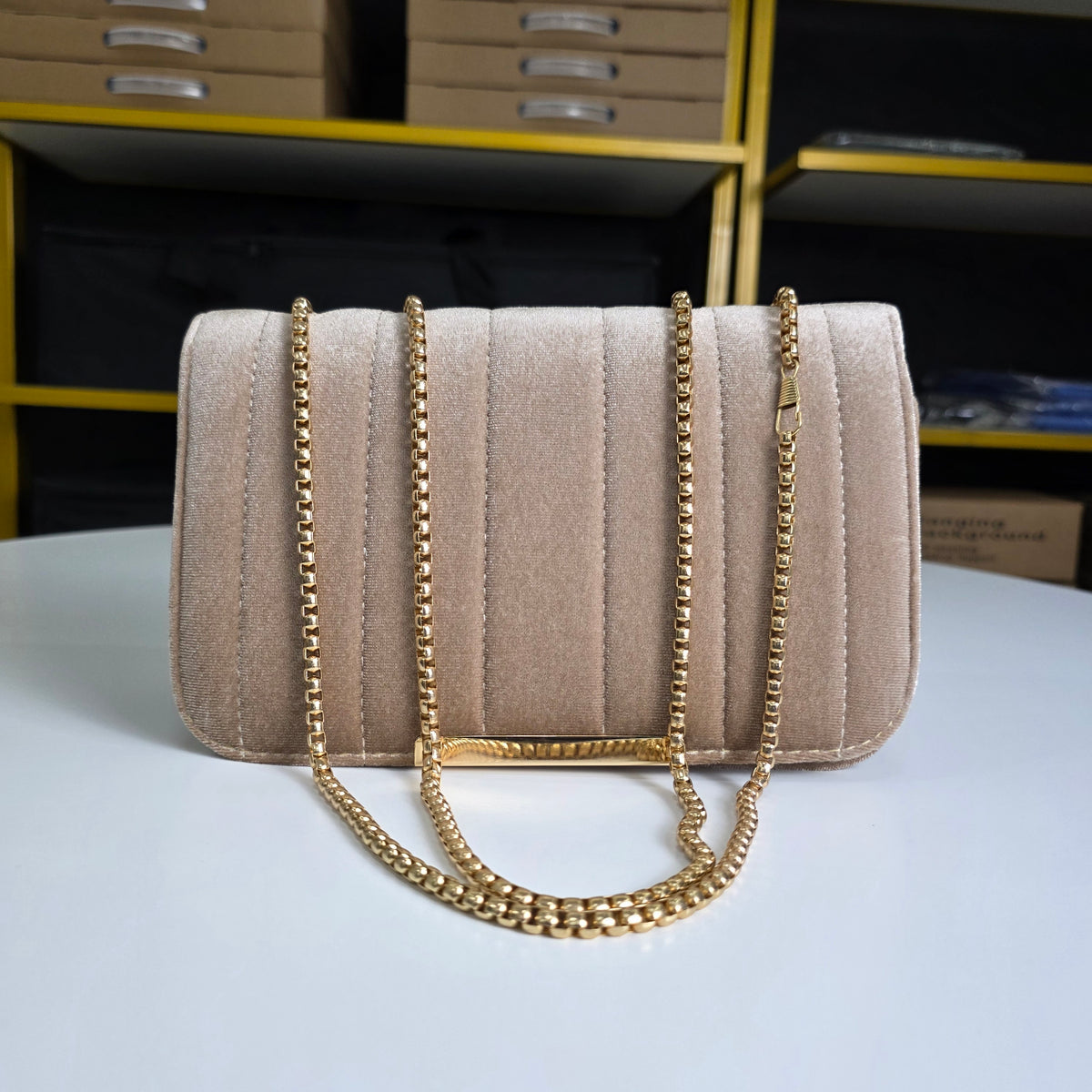 Pochette Velours - Jaune Or