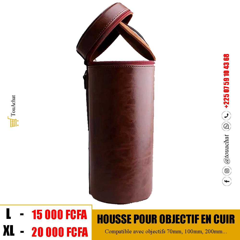 Housse de Protection Premium en Cuir pour Objectif Photo