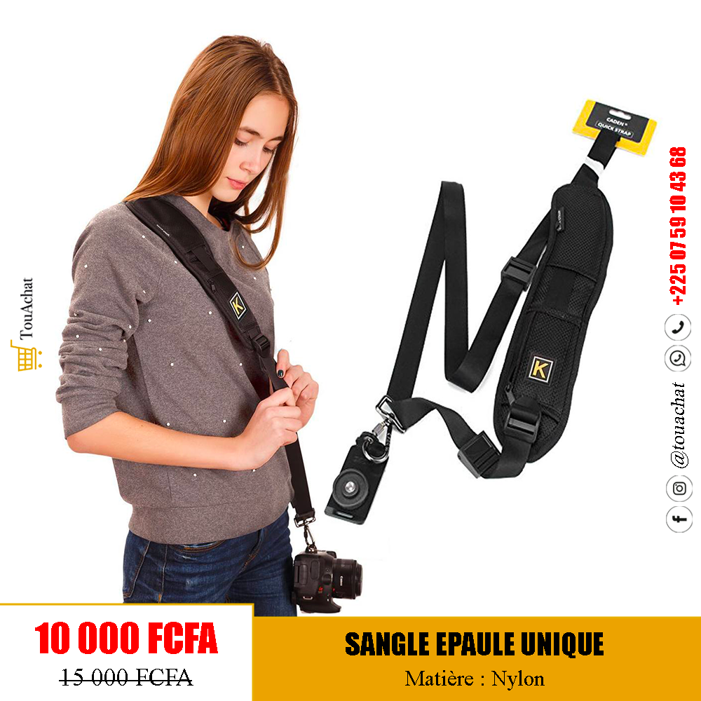 Sangle d'Épaule Réglable "Quick Strap" pour Appareil Photo - Nylon Renforcé